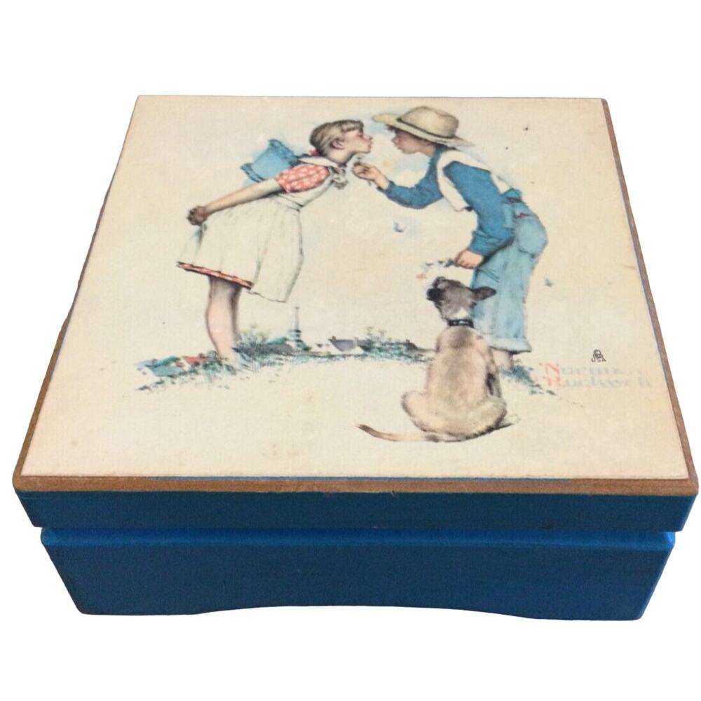 Vintage Schmid Norman Rockwell Wooden Music Box – What the World Needs Now